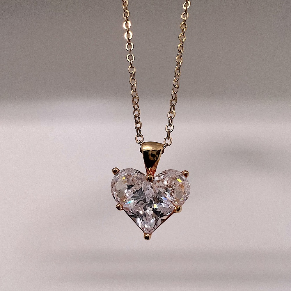 Sparkling Heart Pendant Necklace